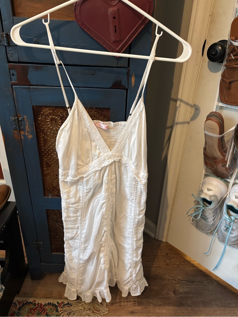 Pura Vida White Dress with adjustable spaghetti straps